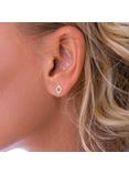 Nina B Small Rhombus Stud Earrings, Silver
