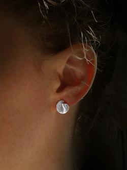 Nina B Folded Circle Stud Earrings, Silver - view 2, Silver