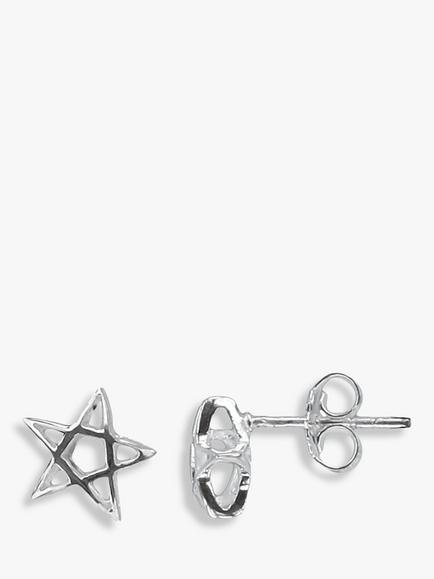 Nina B Silver Sterling Star Stud Earrings, Silver, Silver