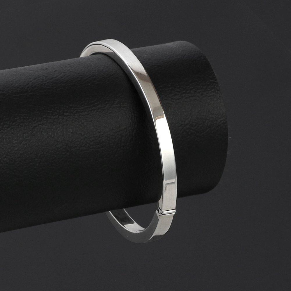 Product image 2 of 4, which shows Nina B Silver Sterling Oval Bangle, Silver
