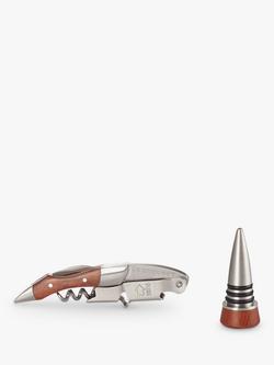 Le Creuset Wine Accessories GS190 Waiter's Friend Bottle Opener and Stopper Set, Natural