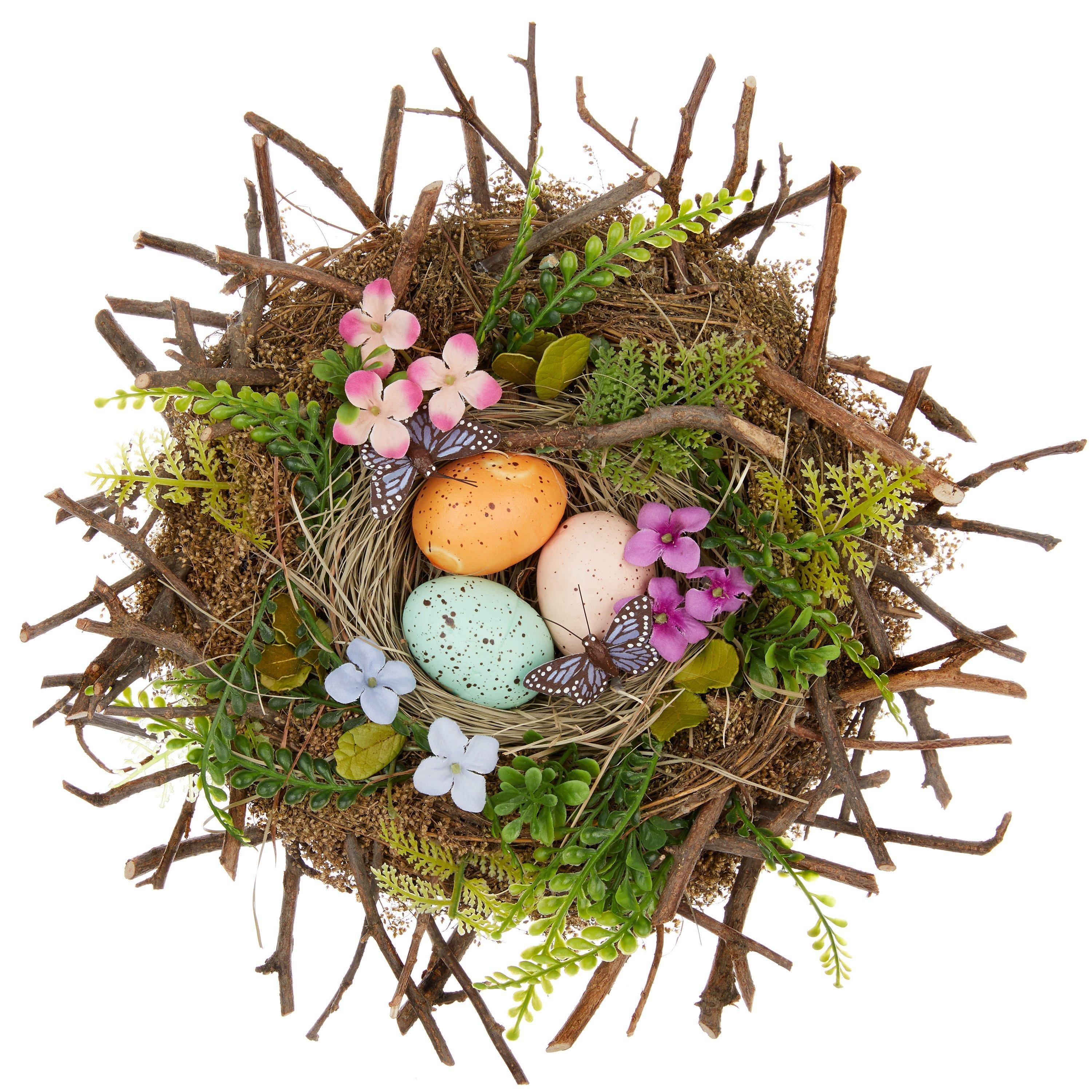 John Lewis & Partners Floral Easter Nest Decoration, Multi