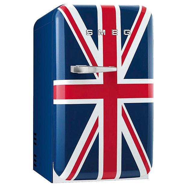 Smeg FAB5RUJ2 Freestanding Mini Fridge, D Energy Rating, 40cm Wide, Right-Hand Hinge, Union Jack