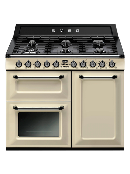 Smeg Victoria TR103 Dual Fuel Range Cooker, 100cm Wide, Cream Gloss