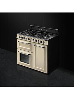 Smeg Victoria TR103 Dual Fuel Range Cooker, 100cm Wide - view 2, Cream Gloss