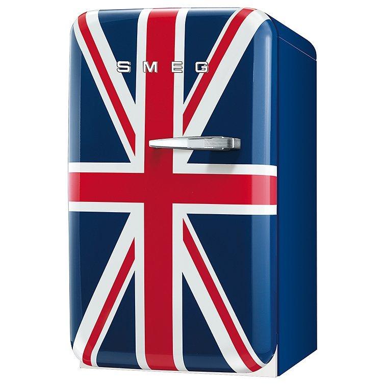Smeg FAB5LUJ Freestanding Mini Fridge, D Energy Rating, 40cm Wide, Left-Hand Hinge, Union Jack