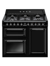 Smeg Victoria TR103 Dual Fuel Range Cooker, 100cm Wide, Black Gloss