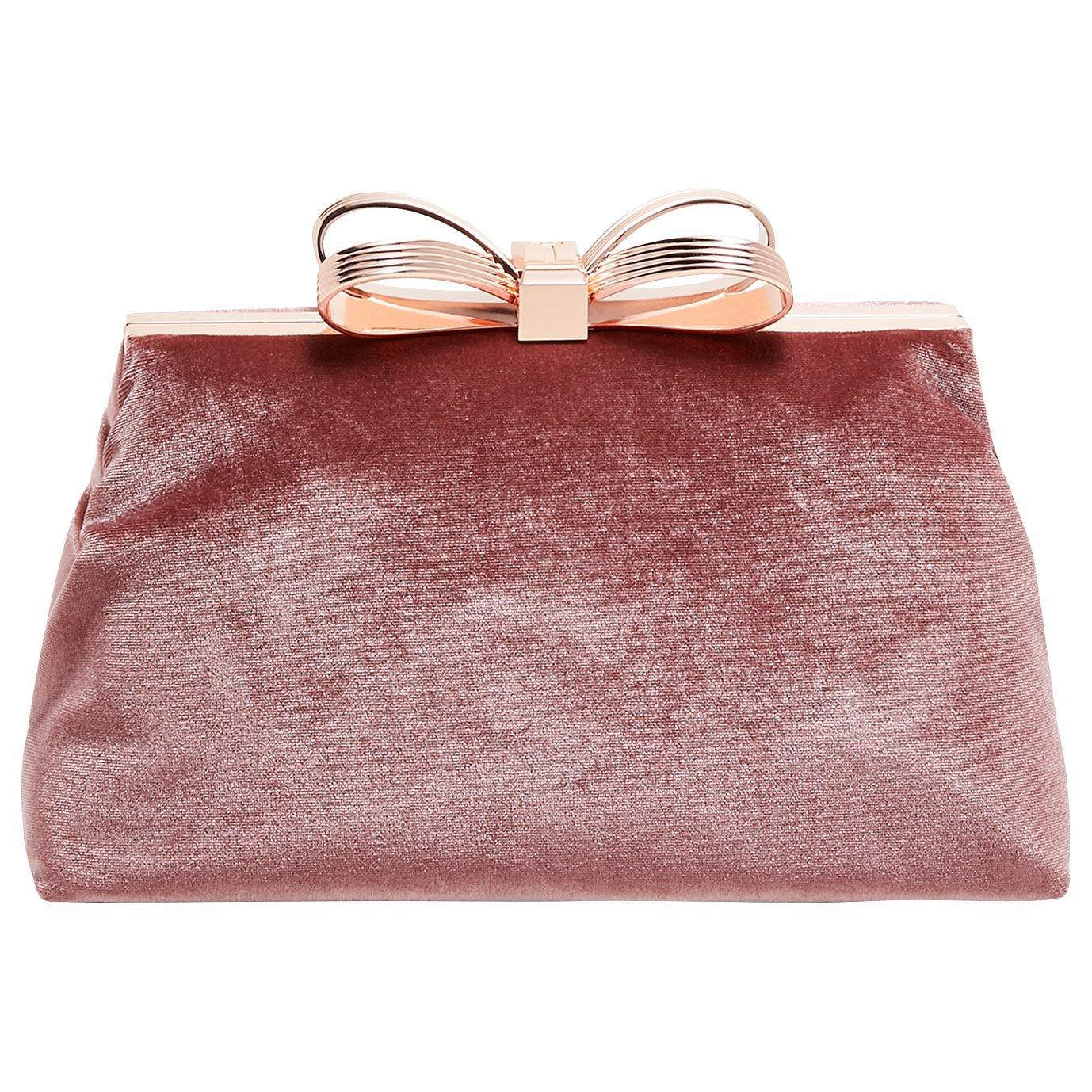 Ted Baker Cena Bow Evening Clutch Bag, Light Pink