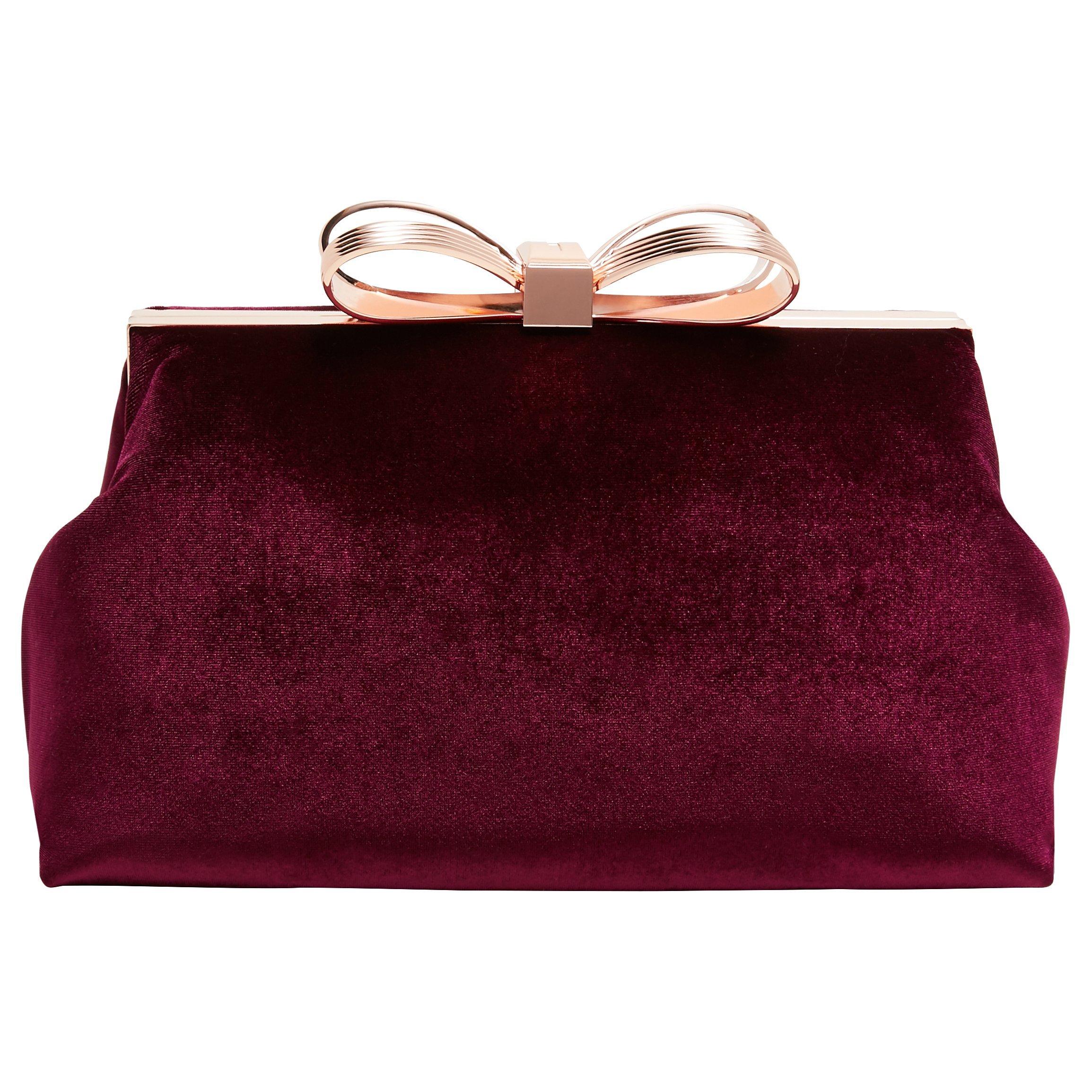 Ted Baker Cena Bow Evening Clutch Bag, Oxblood