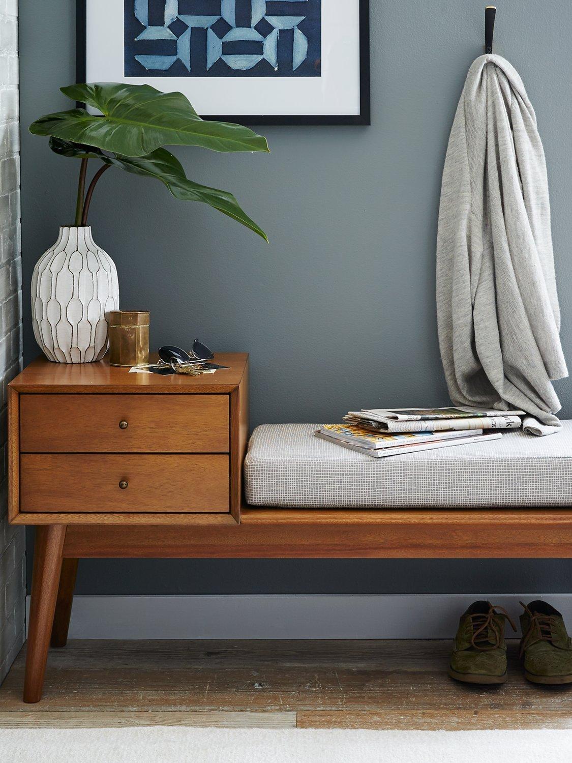 West elm shoe rack bench top