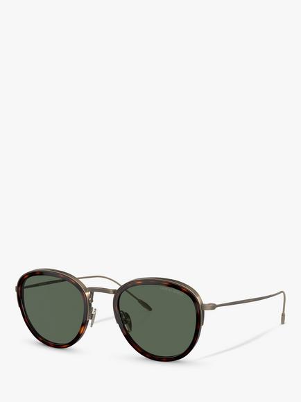 Giorgio Armani AR6068 Men's Frames of Life Round Sunglasses, Tortoise/Grey