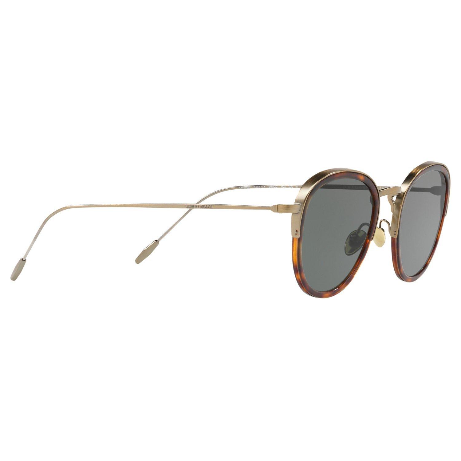 Product image 11 of 11, which shows Giorgio Armani AR6068 Men's Frames of Life Round Sunglasses, Tortoise/Grey