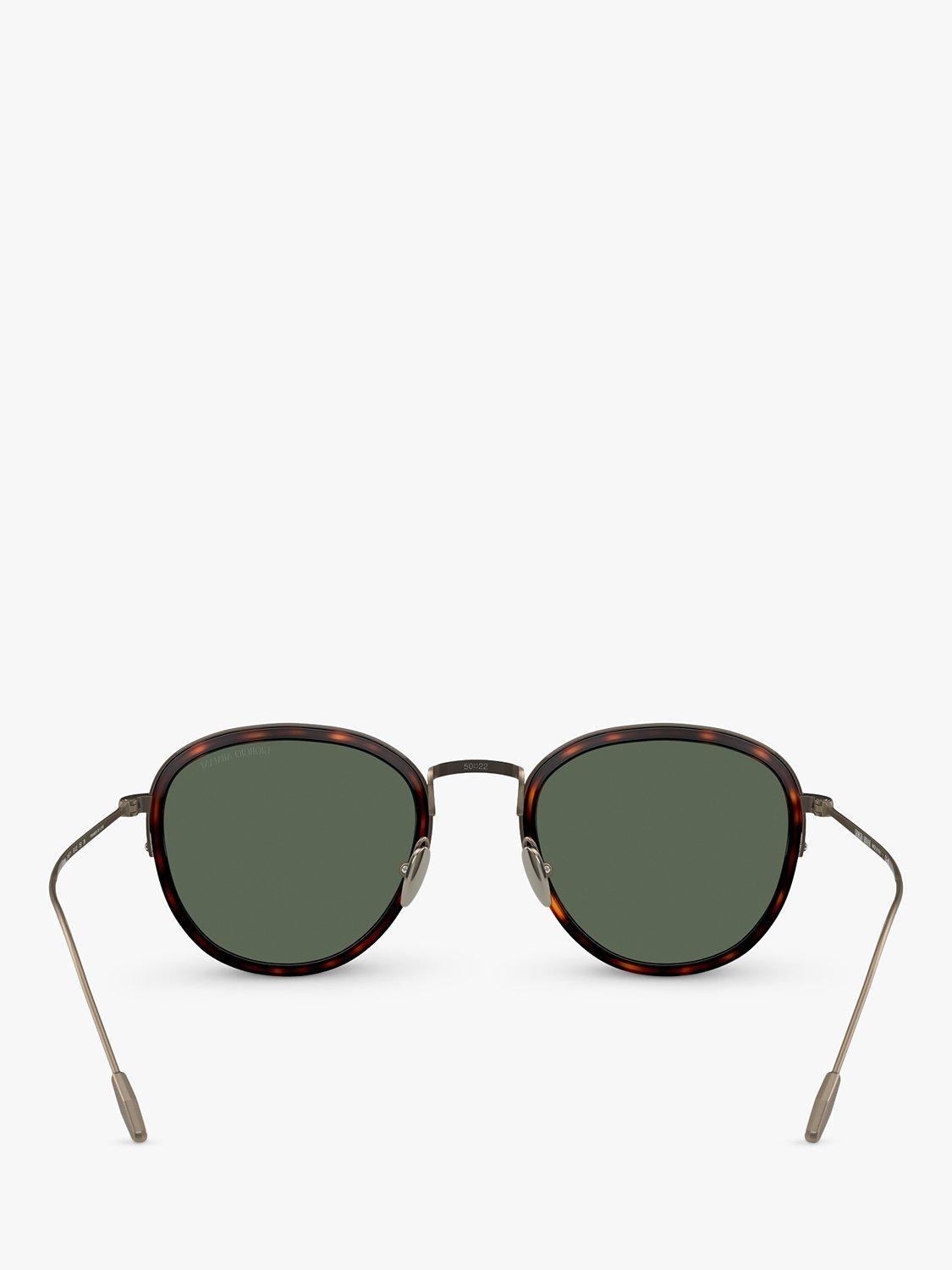 Product image 4 of 11, which shows Giorgio Armani AR6068 Men's Frames of Life Round Sunglasses, Tortoise/Grey