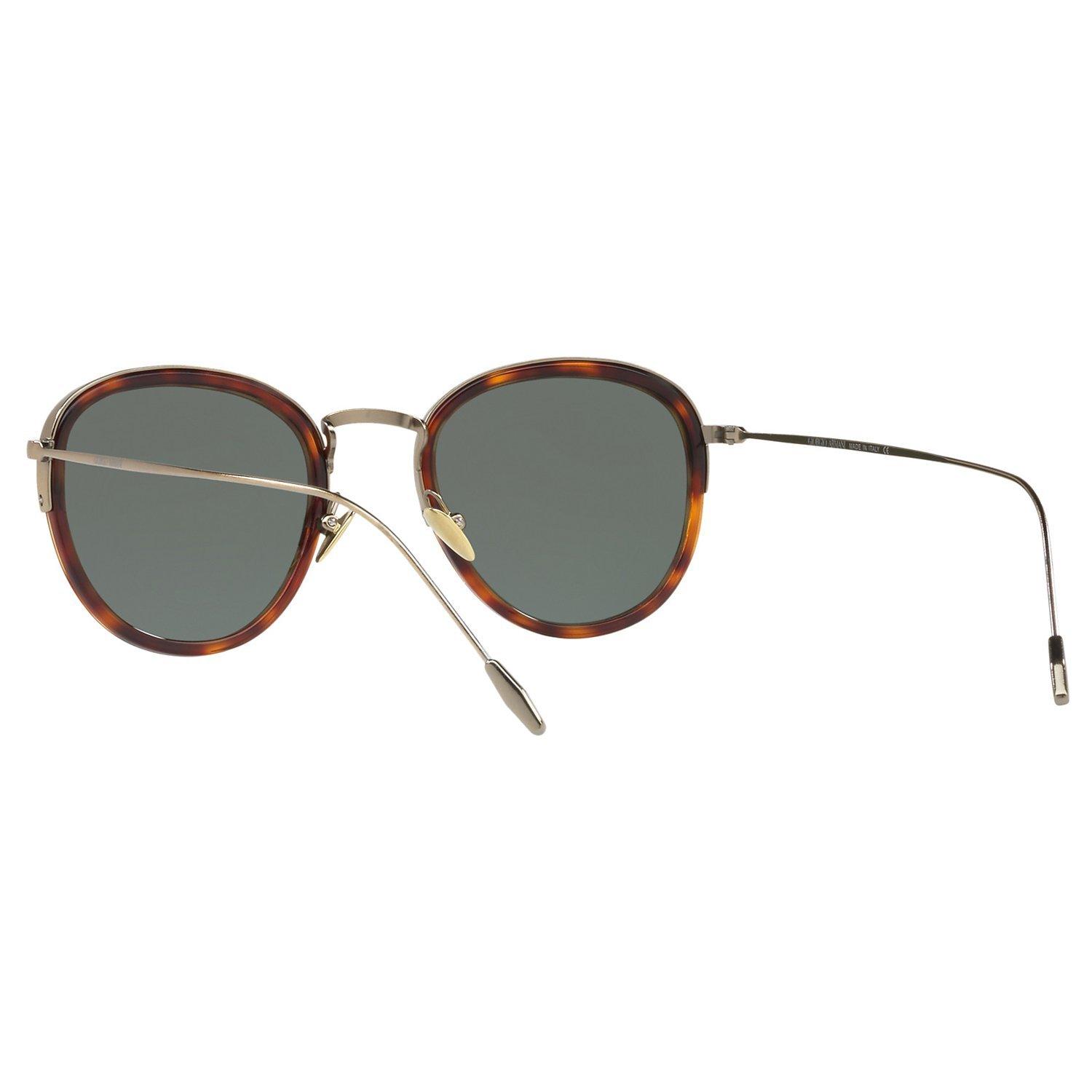 Product image 6 of 11, which shows Giorgio Armani AR6068 Men's Frames of Life Round Sunglasses, Tortoise/Grey