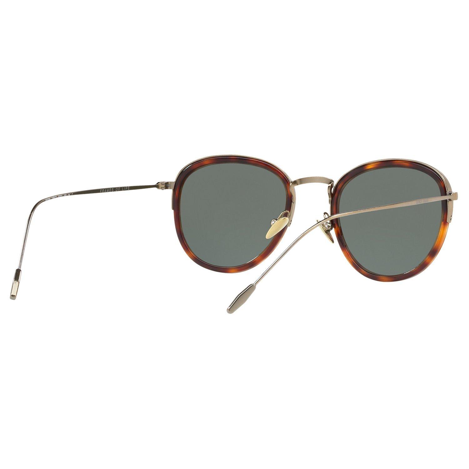 Product image 8 of 11, which shows Giorgio Armani AR6068 Men's Frames of Life Round Sunglasses, Tortoise/Grey