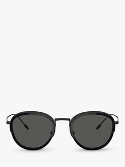Giorgio Armani AR6068 Men's Frames of Life Round Sunglasses - view 2, Black/Grey