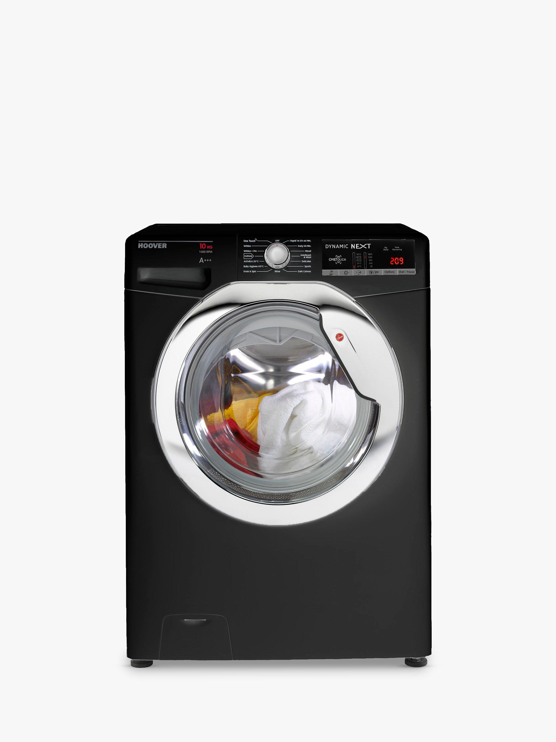 Hoover DXOA 410C3B/1-80 Freestanding Washing Machine, 10kg Load, A+++ Energy Rating, 1400rpm Spin, Black