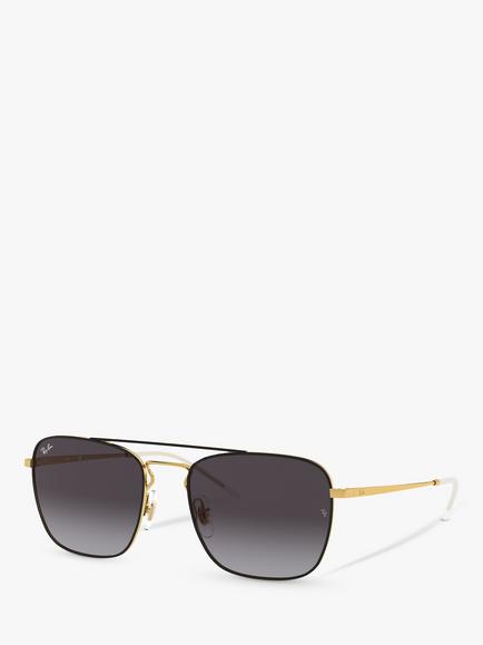 Ray-Ban RB3588 Men's Square Sunglasses, Black/Grey Gradient