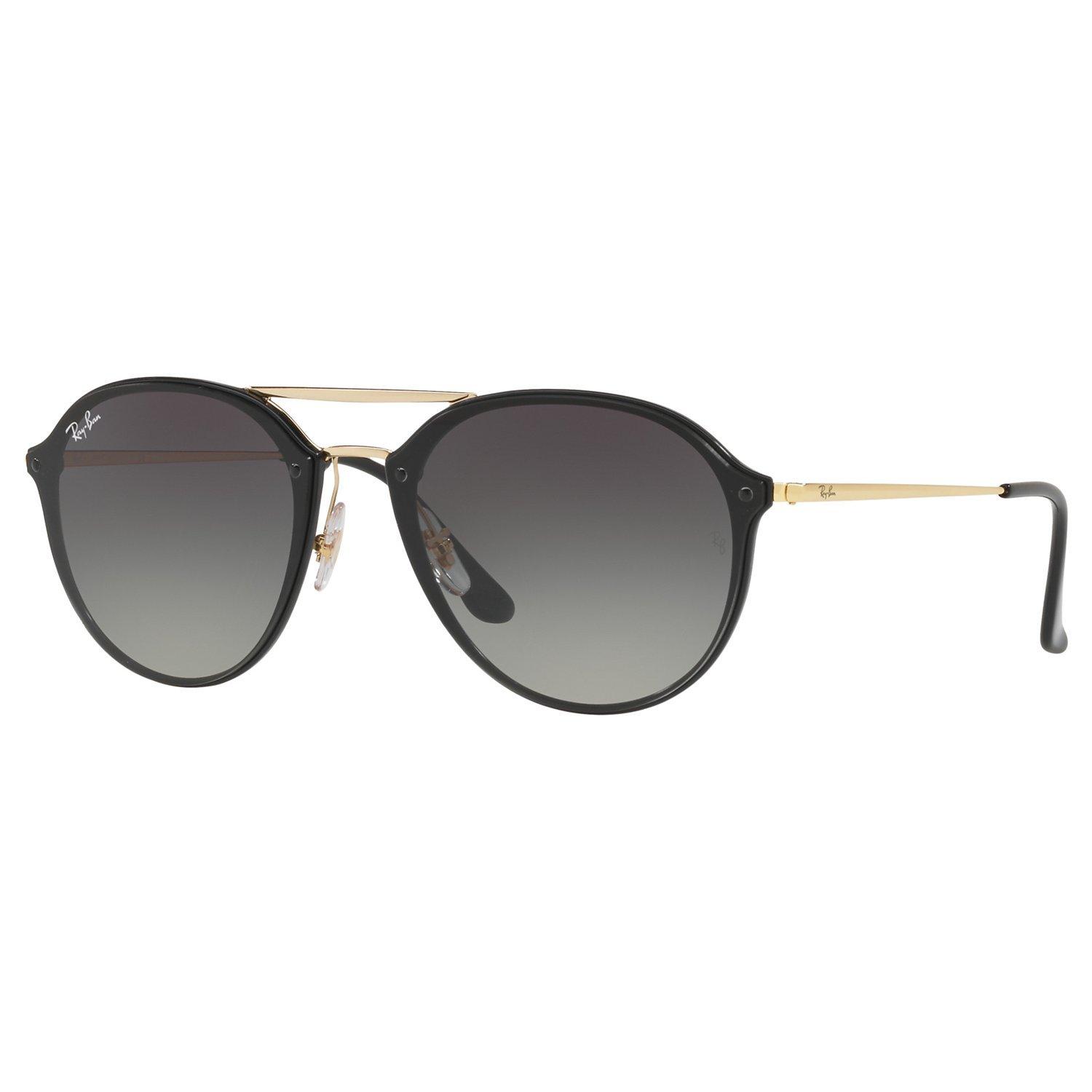 Ray-Ban RB4292N Blaze Double Bridge Oval Sunglasses, Black/Grey Gradient