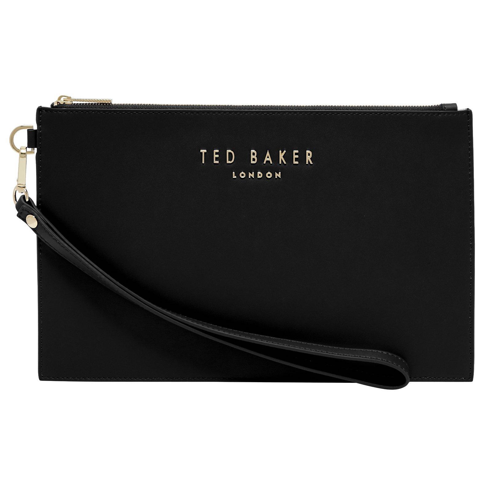 Ted Baker Emerey Leather Wristlet Pouch, Black