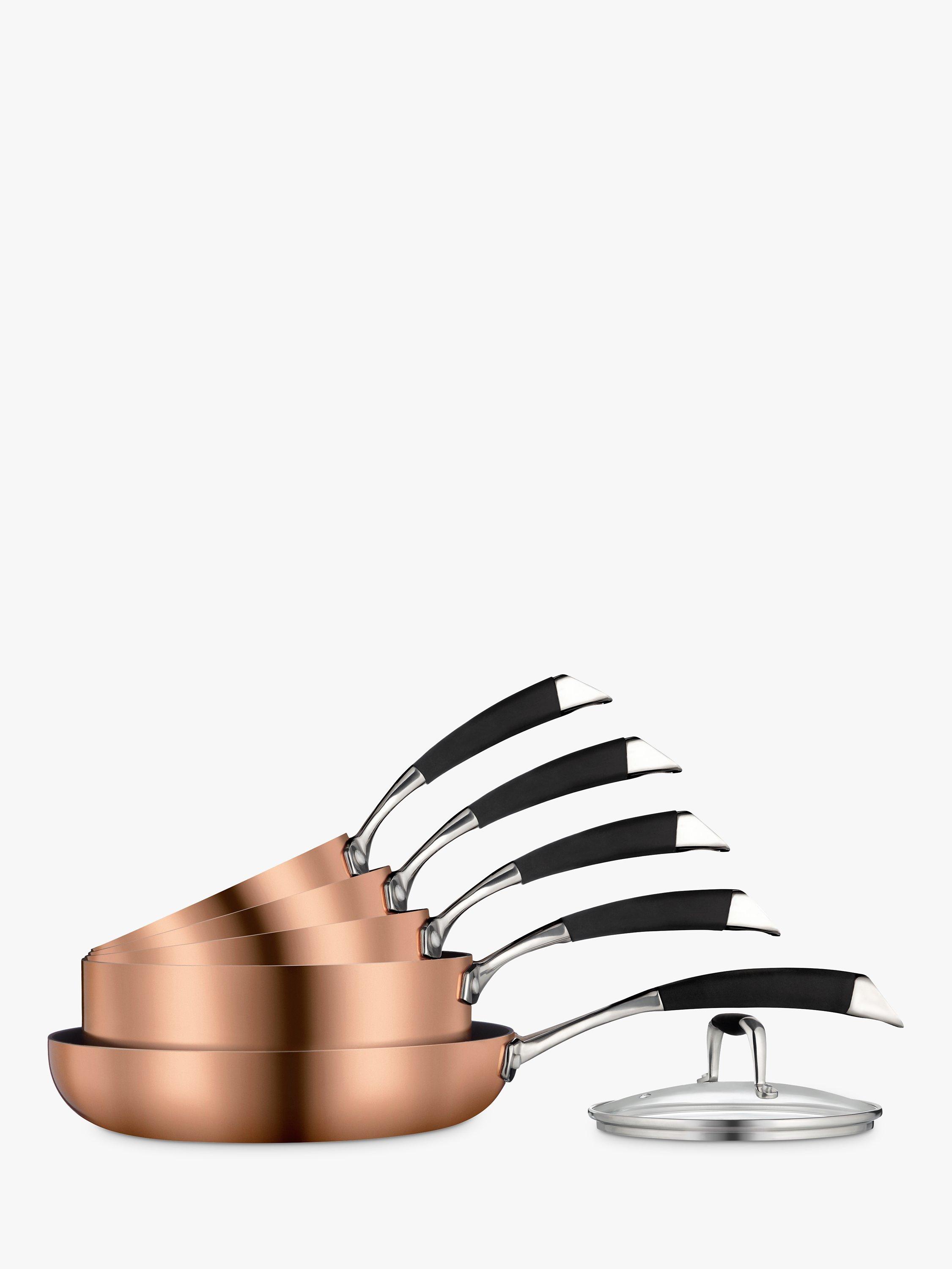 John Lewis Copper Plated Non-Stick Pan Set, 5 Pieces