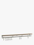 John Lewis Restoration Shelf and 9 Hooks, Grey Smoke