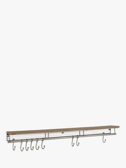 John Lewis Restoration Shelf and 9 Hooks, Grey Smoke, Grey Smoke