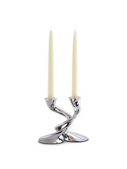 Robert Welch Windrush Stainless Steel Candlestick, Pack of 2 - view 2, Stainless Steel