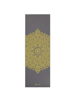 Gaiam Premium Citron Sundial 6mm Yoga Mat, Grey/Citron - view 2, Grey/Citron