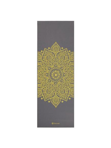 Gaiam Premium Citron Sundial 6mm Yoga Mat, Grey/Citron - view 2, Grey/Citron