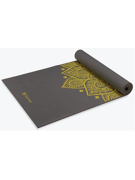 Gaiam Premium Citron Sundial 6mm Yoga Mat, Grey/Citron, Grey/Citron