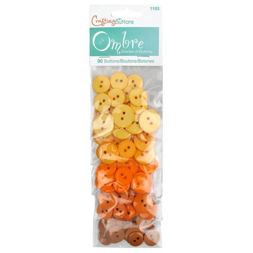 Blumenthal Ombre Craft Buttons, Pack of 90, Orange