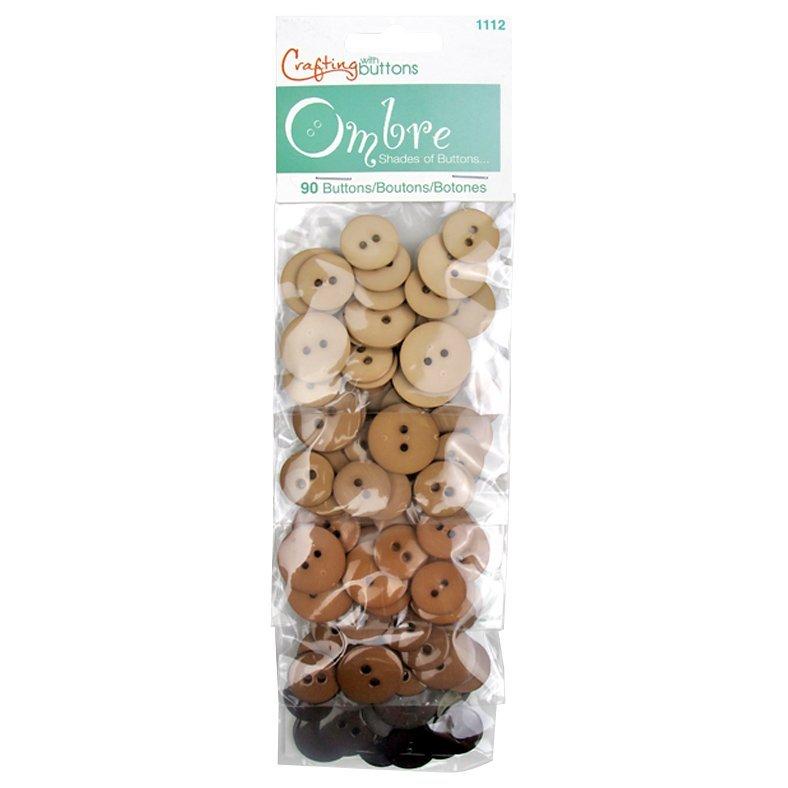 Blumenthal Ombre Craft Buttons, Pack of 90, Brown