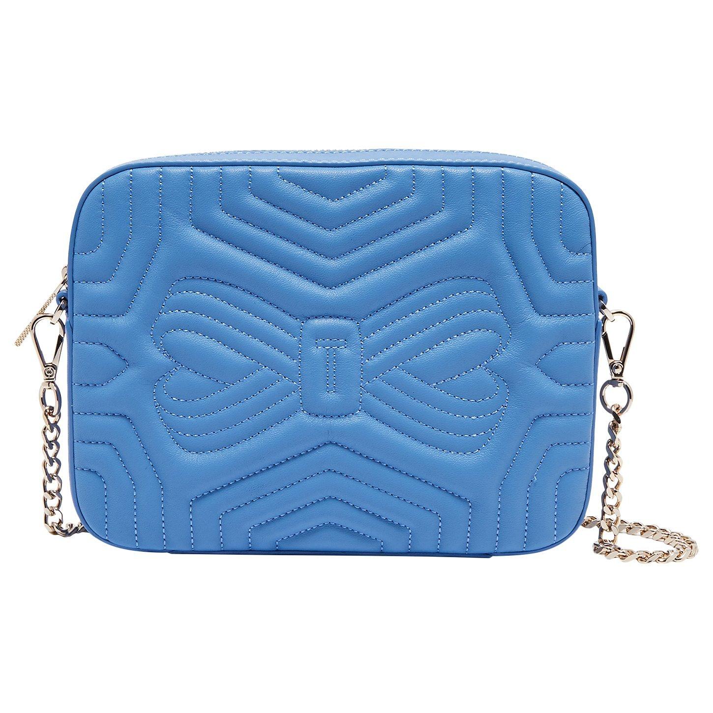Ted Baker Sunshine Quilted Leather Camera Across Body Bag, Pale Blue