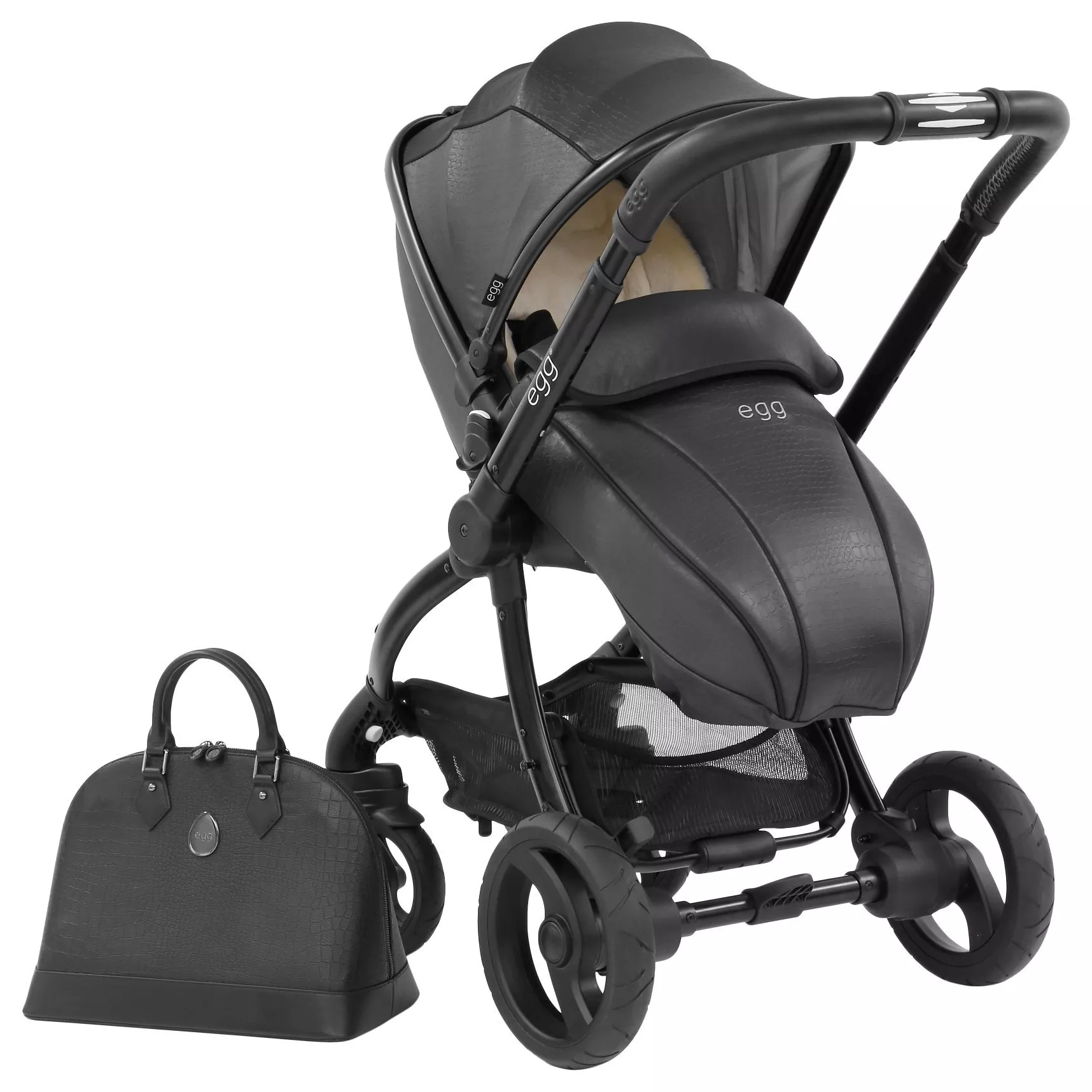 egg Special Edition Stroller Base Seat Unit with Changing Bag and Fleece Liner Jurassic Black