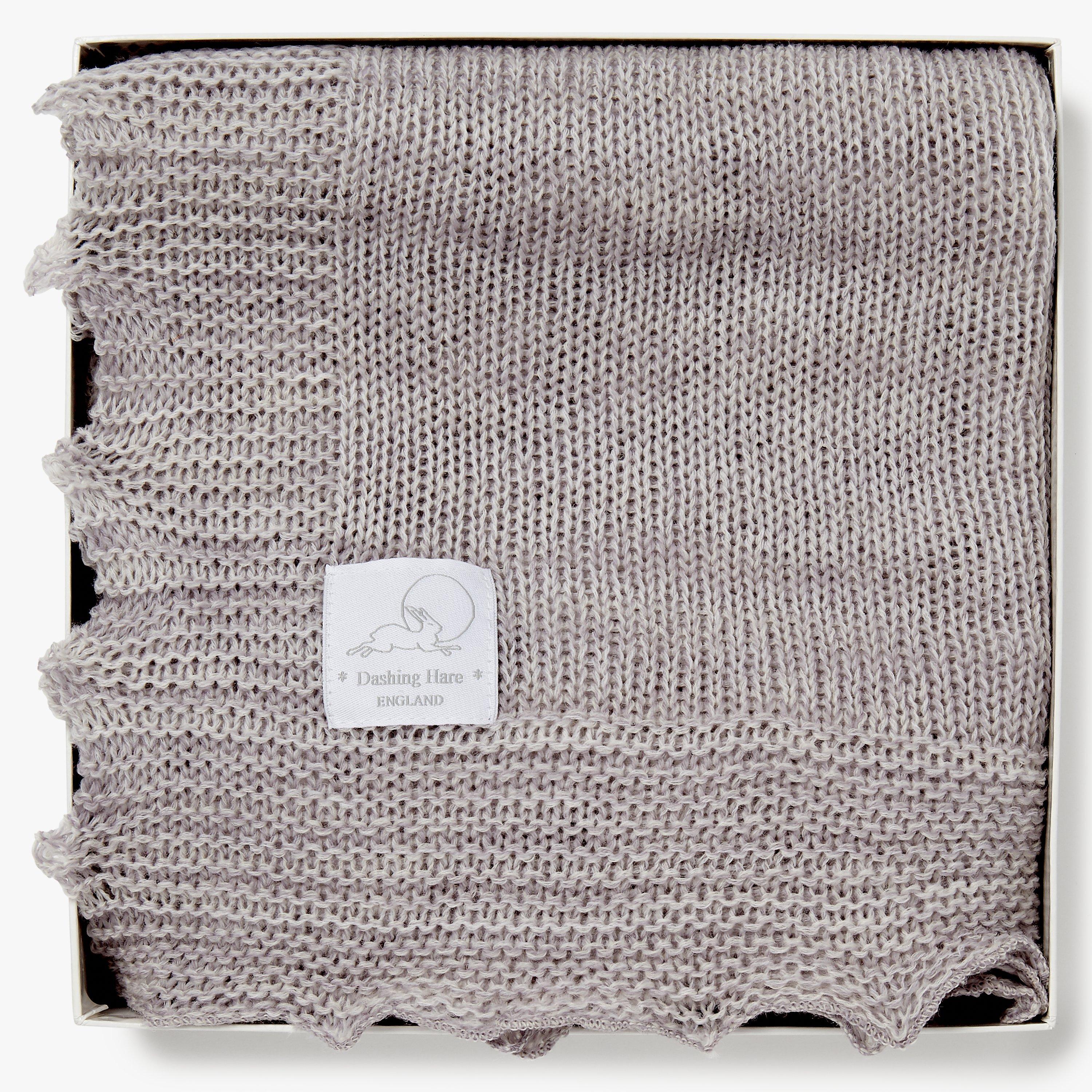 English Trousseau Dashing Hare Collection Shawl, Grey Marl
