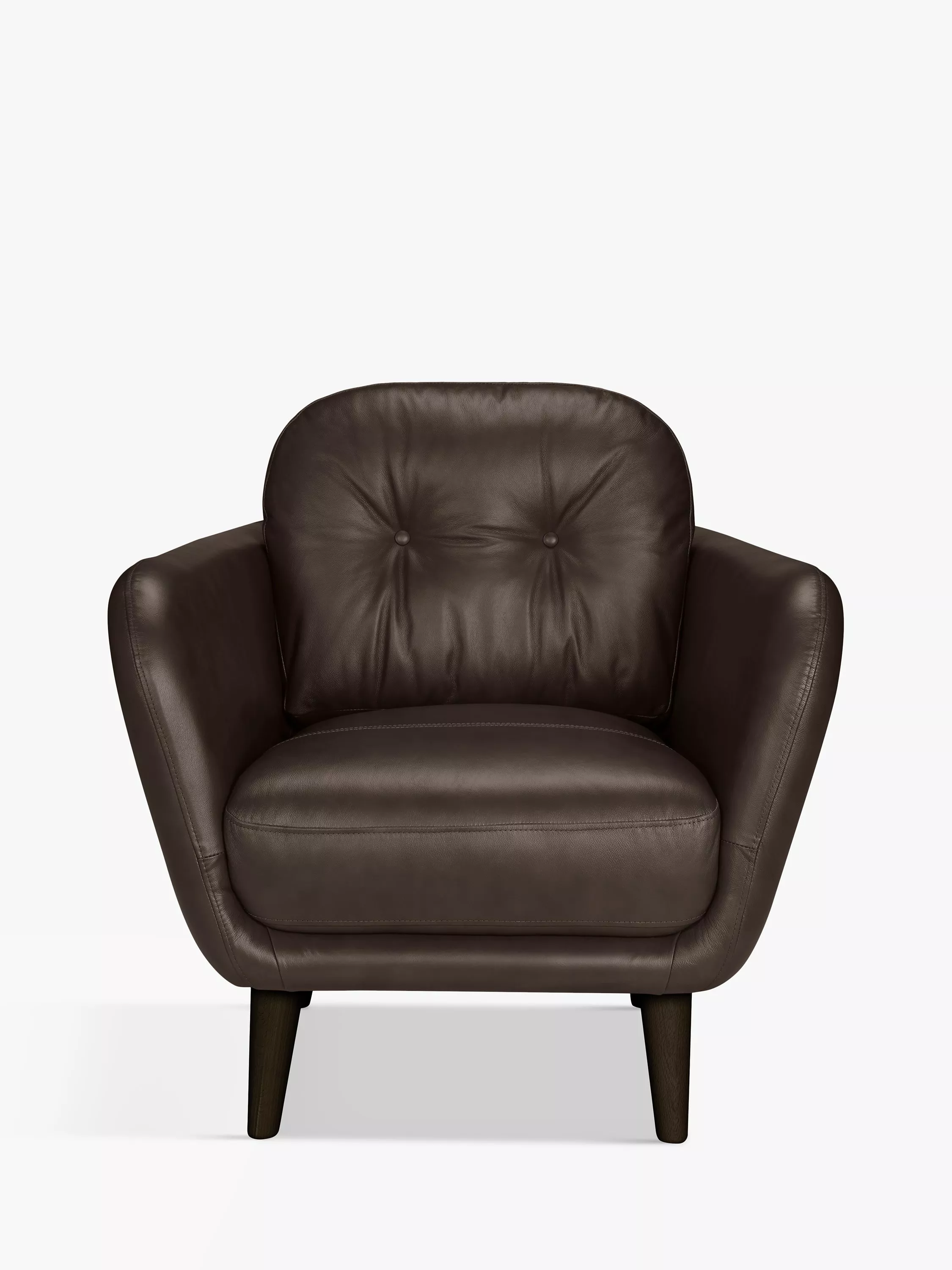 John Lewis Arlo Leather Armchair, Dark Leg