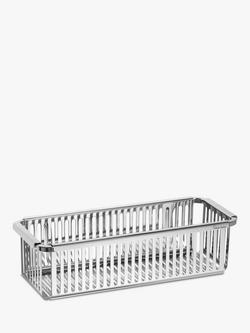 Robert Welch Burford Single Rectangular Shower Basket, Silver