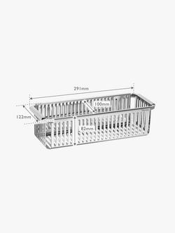 Robert Welch Burford Single Rectangular Shower Basket - view 2, Silver