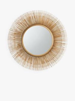 John Lewis Rajasthan Round Mirror, 87cm, Gold, Gold