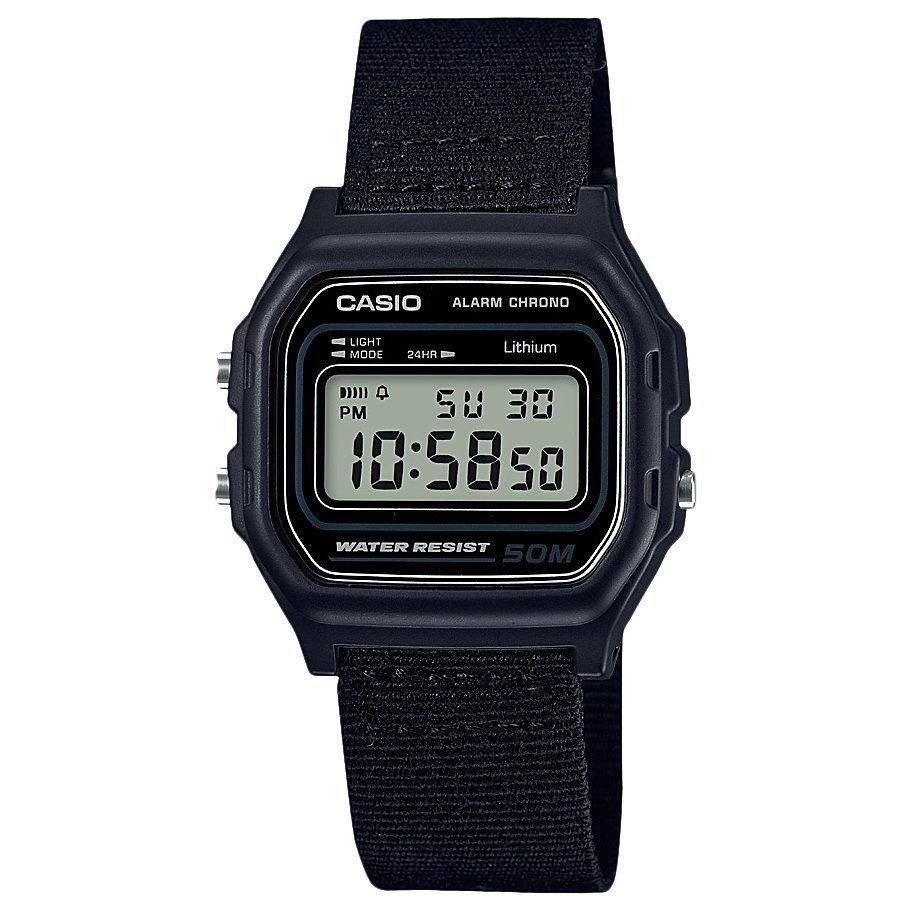Casio W-59B-1AVEF-HB Unisex Core Casual Fabric Strap Watch, Black