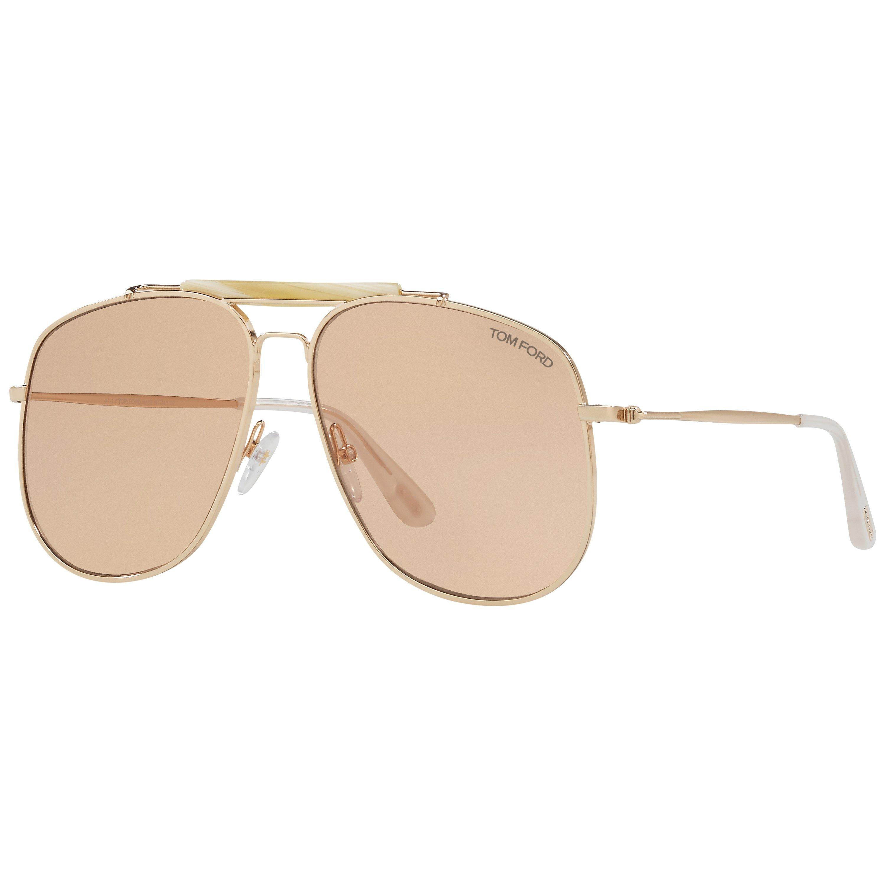 TOM FORD FT0557 Connor Aviator Sunglasses, Gold/Beige