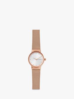 Skagen Women's Freja Bracelet Strap Watch, Rose Gold/Silver Skw2665
