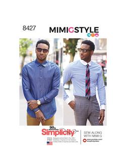 Simplicity Mens' Fitted Shirt Sewing Pattern, 8427, 