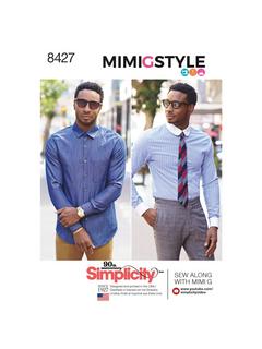 Simplicity Mens' Fitted Shirt Sewing Pattern, 8427, 34-42