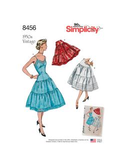 Simplicity Women's Vintage Skirt And Dress Sewing Pattern, 8456, 