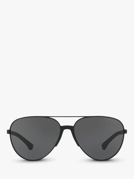 Emporio Armani EA2059 Men's Aviator Sunglasses - view 2, Black/Grey