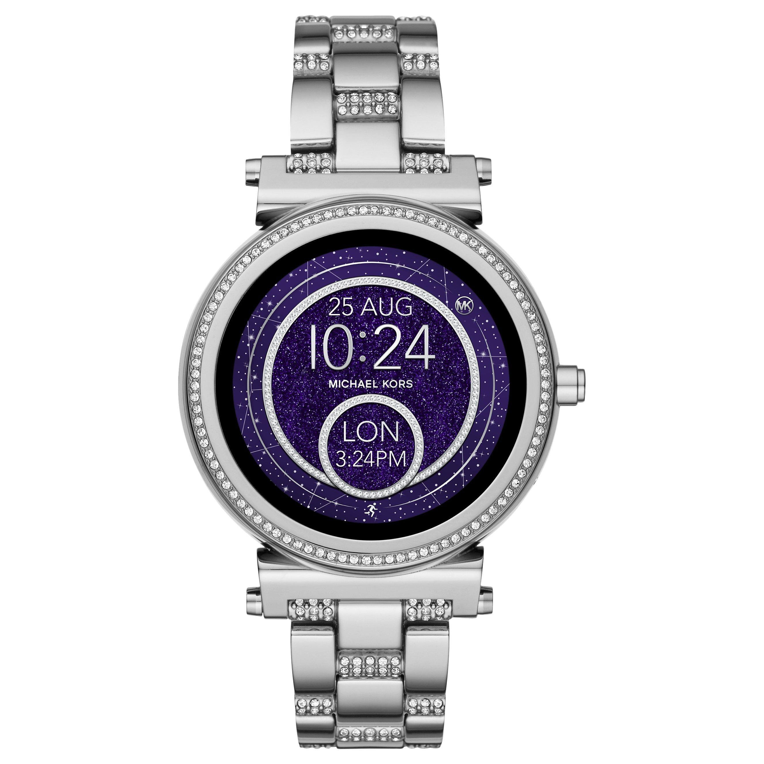 Michael Kors Access MKT5036 Women's Sofie Bracelet Strap Touchscreen Smartwatch, Silver/Night Blue