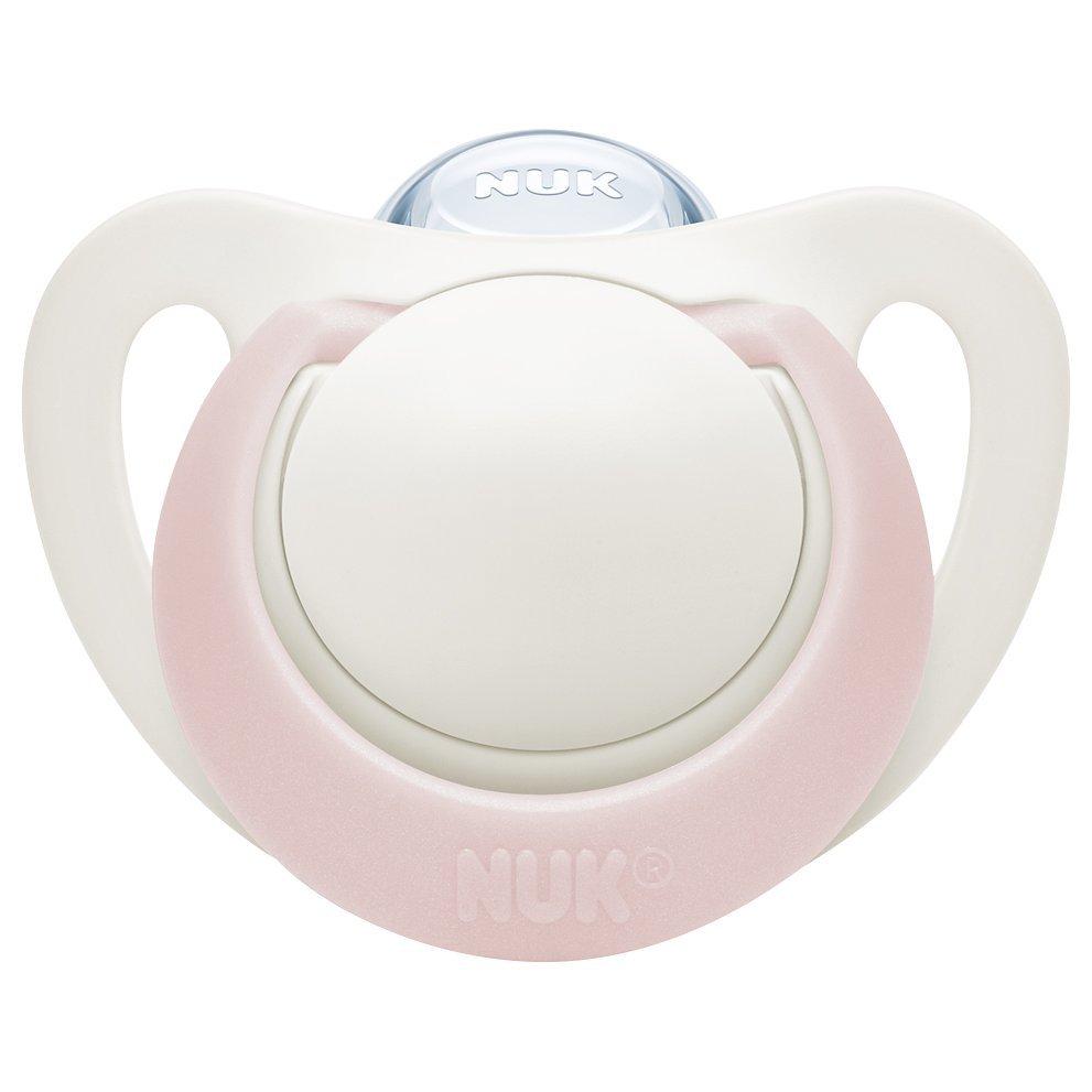 NUK Genius Size 1 Silicone Soother, 0-6 months, Pack of 2, Pink