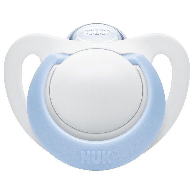 NUK Genius Size 1 Silicone Soother, 0-6 months, Pack of 2, Blue